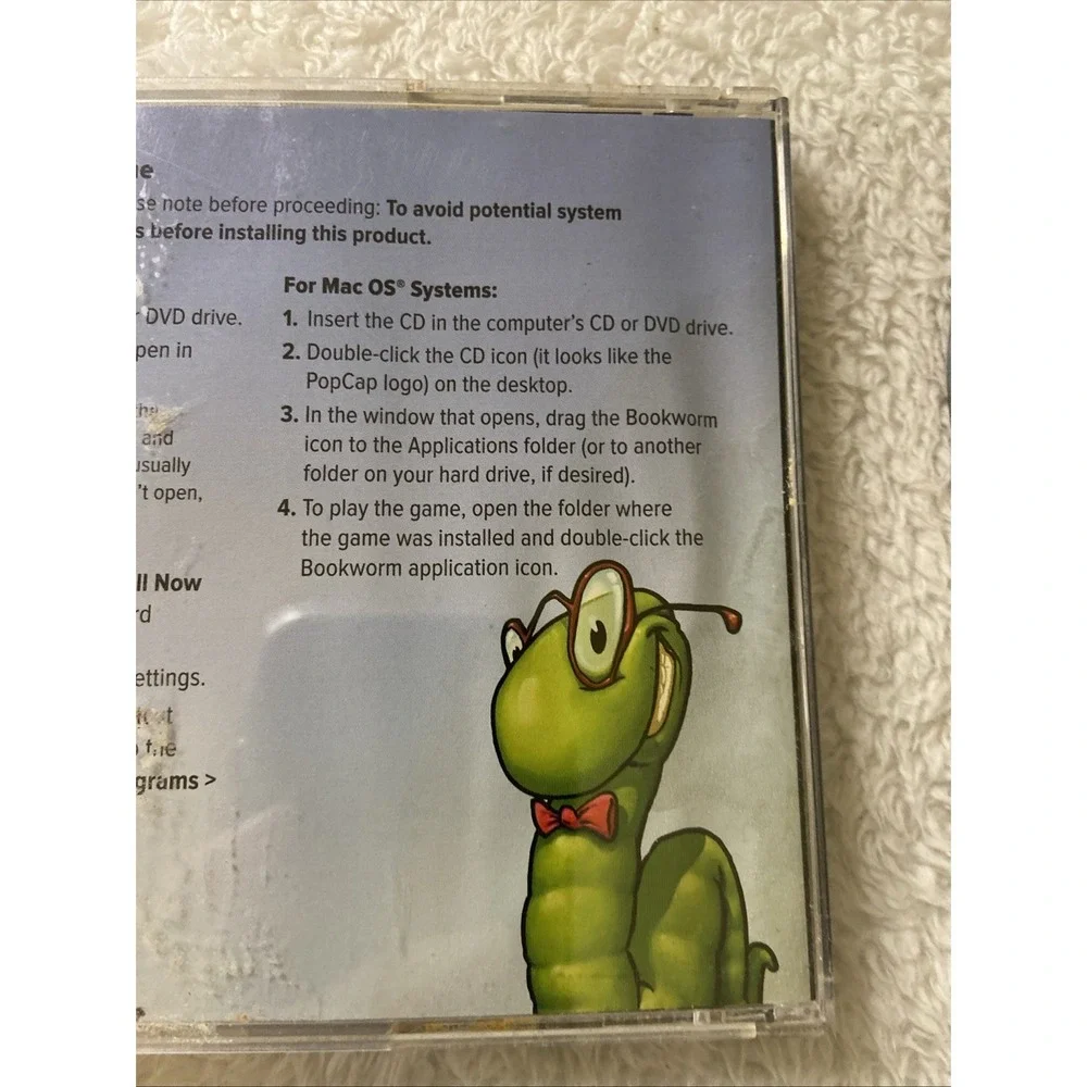 Bookworm Play PC CD ROM WIN MAC VTG 2002 Games